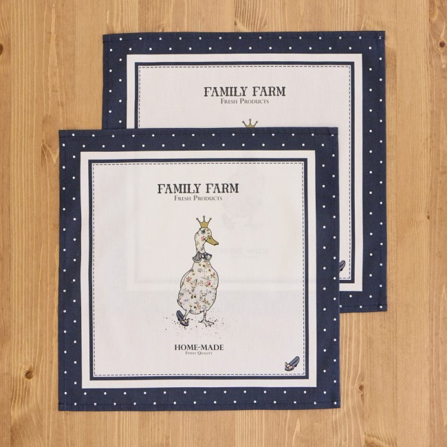 Набор салфеток из 2-х шт "family farm" ,40х40см,синий,100% хлопок,твил SANTALINO (850-742-83)