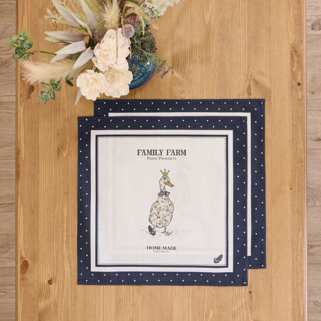 Набор салфеток из 2-х шт "family farm" ,40х40см,синий,100% хлопок,твил Lefard (850-742-83) Набор салфеток из 2-х шт "family farm" ,40х40см,синий,100% хлопок,твил Lefard (850-742-83)