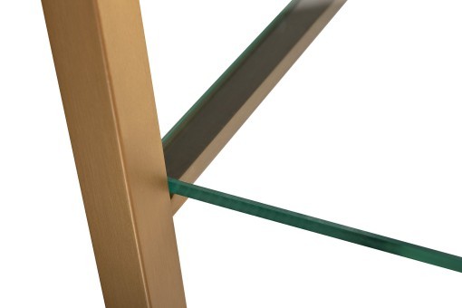 Стеллаж "Полусфера" прозрачное стекло/золото матовый 71*48*202см (TT-00013506)