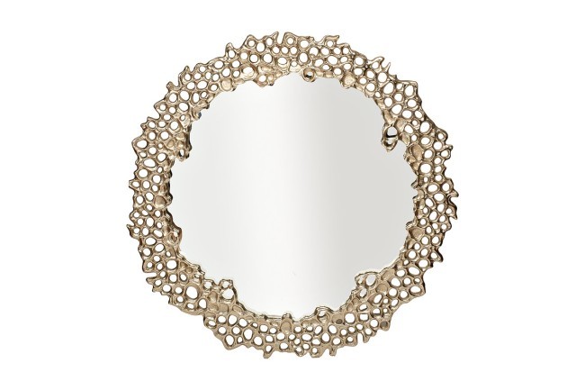 Зеркало "Соты" рама металлич. цвет зол. d.89,5*2.5см (TT-00005356)