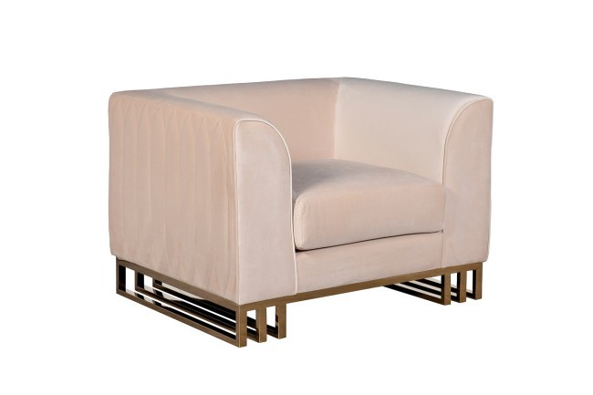 Кресло Lucerne велюр бежевое 110*86*75см (TT-00012025)