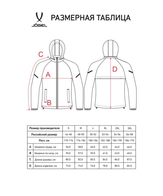 Куртка ветрозащитная JOGEL CAMP 2 Rain Jacket, красный (2114603) Куртка ветрозащитная JOGEL CAMP 2 Rain Jacket, красный (2114603)