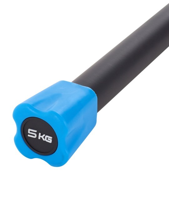 Бодибар STARFIT BB-301, 5 кг, неопреновый, черный/синий (1484617)