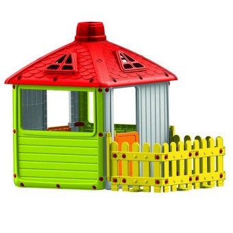 Игровой домик для улицы Городской дом с ограждением (DL_3011)