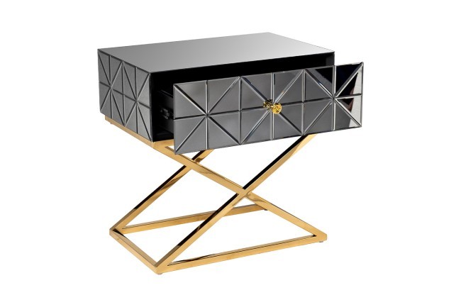 Тумба с матовой зерк.отделкой каркас металл.  60*40*60см (TT-00005661) Тумба с матовой зерк.отделкой каркас металл.  60*40*60см (TT-00005661)