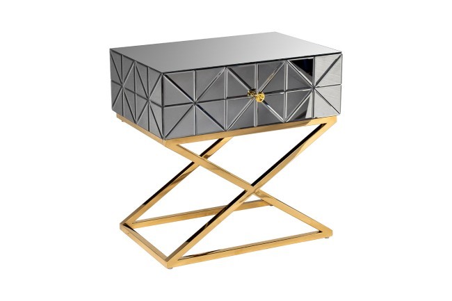 Тумба с матовой зерк.отделкой каркас металл.  60*40*60см (TT-00005661) Тумба с матовой зерк.отделкой каркас металл.  60*40*60см (TT-00005661)