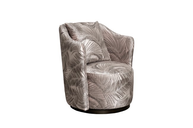 Кресло Verona вращающееся,вельвет принт листья Valdes110-BEG/бронза 70*77*80см (TT-00016552)
