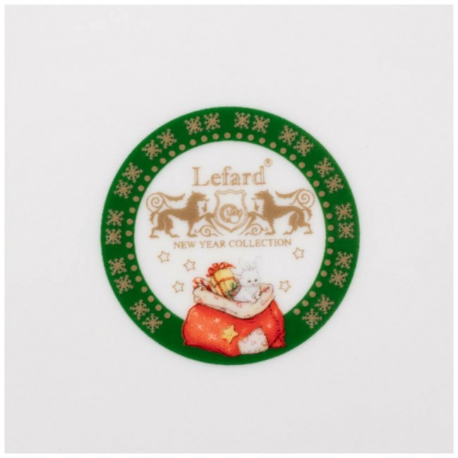 Тарелка обеденная lefard "дед мороз и снегурочка" 27см зеленая Lefard (85-1714)