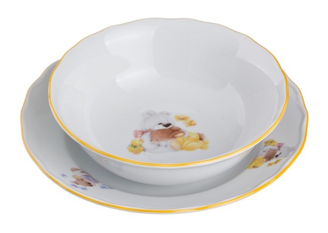 Набор посуды "игрушки":тарелка+миска диаметр=17/14 см. DUBI (606-673)
