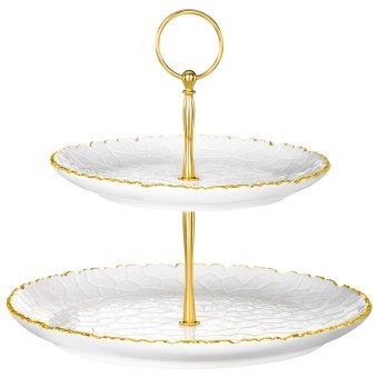 Блюдо двухъярусное lefard "charm" 19*2,5 см/26*2,5 см (с золотой линией) Lefard (779-358)