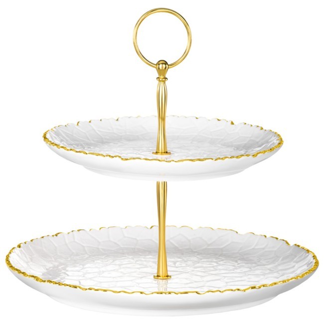 Блюдо двухъярусное lefard "charm" 19*2,5 см/26*2,5 см (с золотой линией) Lefard (779-358)