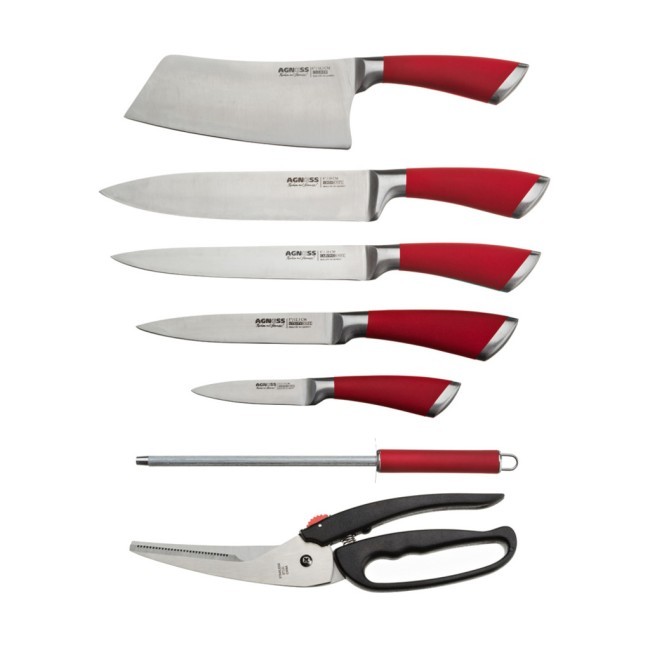 Набор ножей agness нжс на пластиковой вращающейся подставке 8 пр. Agness (911-501) Набор ножей agness нжс на пластиковой вращающейся подставке 8 пр. Agness (911-501)