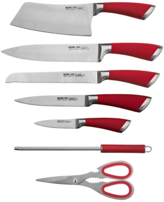 Набор ножей agness нжс на пластиковой вращающейся подставке 8 пр. Agness (911-501) Набор ножей agness нжс на пластиковой вращающейся подставке 8 пр. Agness (911-501)