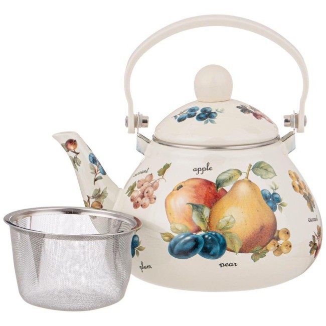 Чайник agness эмалированны со съемным фильтром из нжс, серия "фрукты" 1,3 л Agness (934-425)