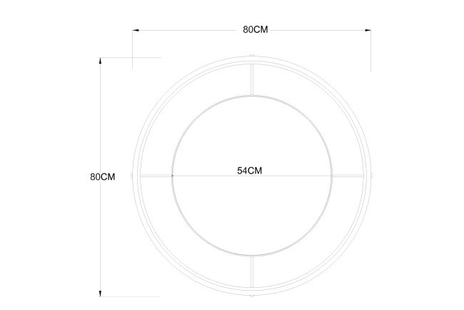 Зеркало круглое в металл. раме золотого цвета d80см (TT-00010377)