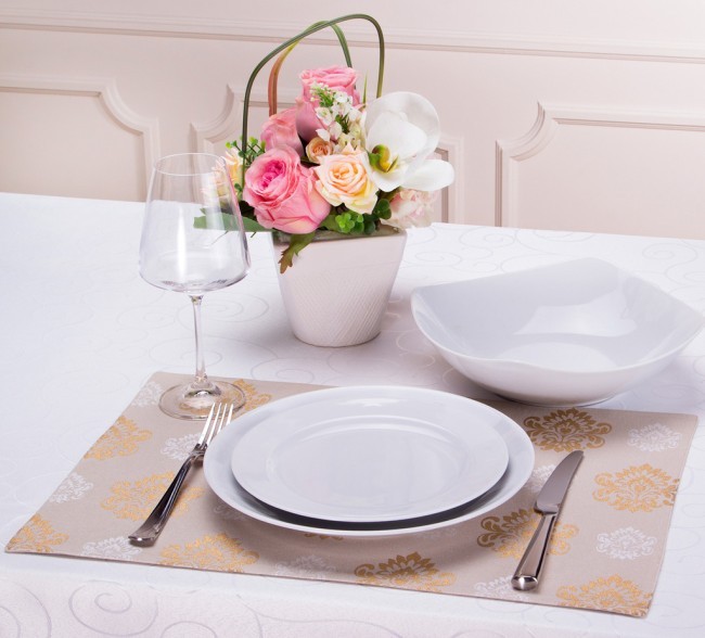 Плейсмет "барокко" 33*48см цвет: беж/золото/серебро, 100% хлопок SANTALINO (828-135) Плейсмет "барокко" 33*48см цвет: беж/золото/серебро, 100% хлопок SANTALINO (828-135)