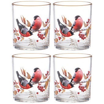 Набор стаканов из 4-х шт. "снегири" 320 мл Lefard (887-445)
