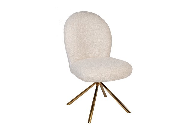 Стул обеденный поворотный букле белый 66*51*91см (TT-00013159)