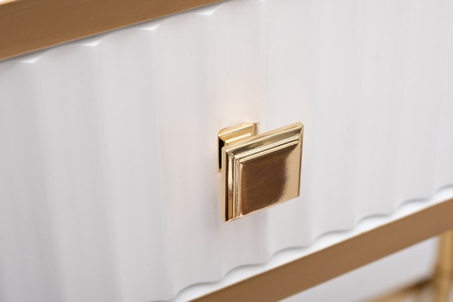 Консоль с 1 ящиком белая/металл золото 100*40*78см (TT-00010513)