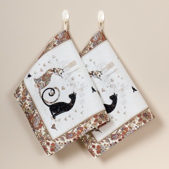 Набор  полотенец из 2-х шт "парижские коты" 40х60см, 100% хлопок, белый твил Lefard (850-746-63) Набор  полотенец из 2-х шт "парижские коты" 40х60см, 100% хлопок, белый твил Lefard (850-746-63)