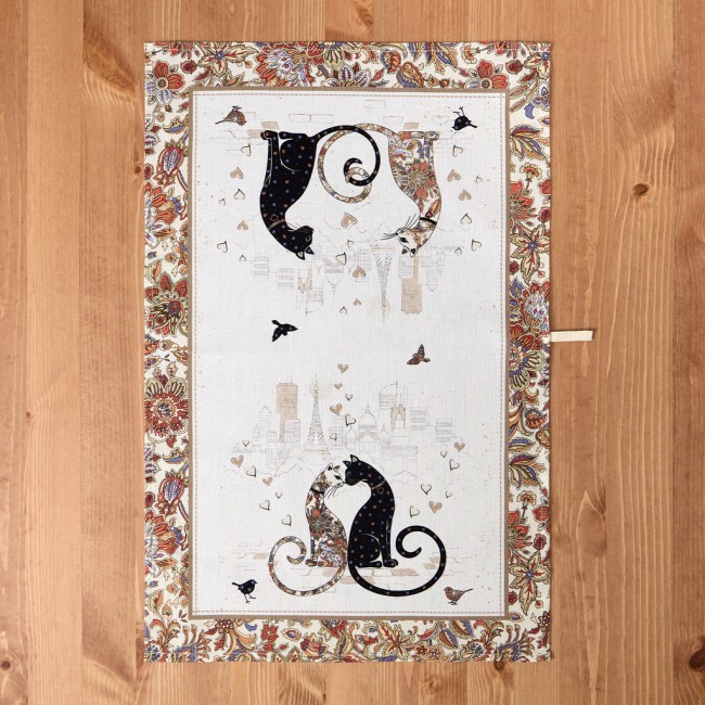 Набор  полотенец из 2-х шт "парижские коты" 40х60см, 100% хлопок, белый твил Lefard (850-746-63)