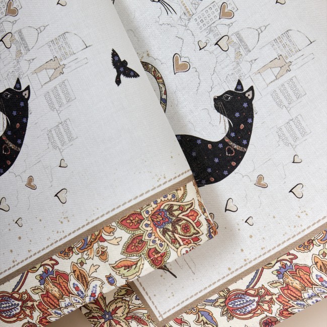 Набор  полотенец из 2-х шт "парижские коты" 40х60см, 100% хлопок, белый твил Lefard (850-746-63)