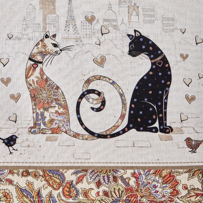 Набор  полотенец из 2-х шт "парижские коты" 40х60см, 100% хлопок, белый твил Lefard (850-746-63)