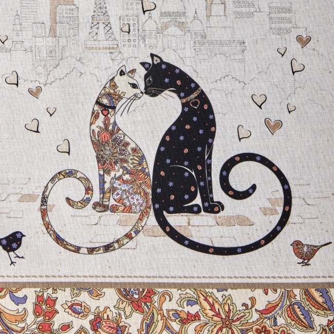 Набор  полотенец из 2-х шт "парижские коты" 40х60см, 100% хлопок, белый твил Lefard (850-746-63)