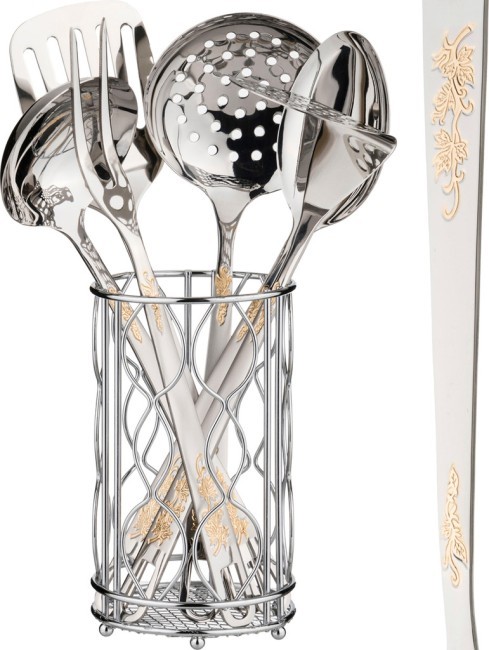 Набор кухонных принадлежностей agness в корзине, 7пр. серия garden Agness (922-250)