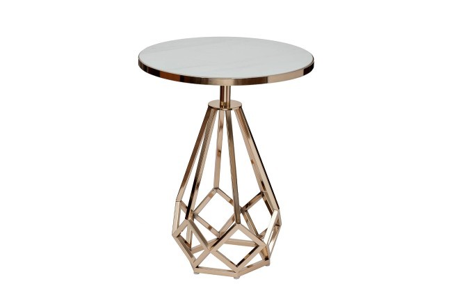 Стол журнальный с мраморной столешницей d50*62см, цвет опоры золото (TT-00008804) Стол журнальный с мраморной столешницей d50*62см, цвет опоры золото (TT-00008804)