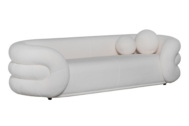 Диван трехместный иск.мех белый 229*95*61см (TT-00011464)