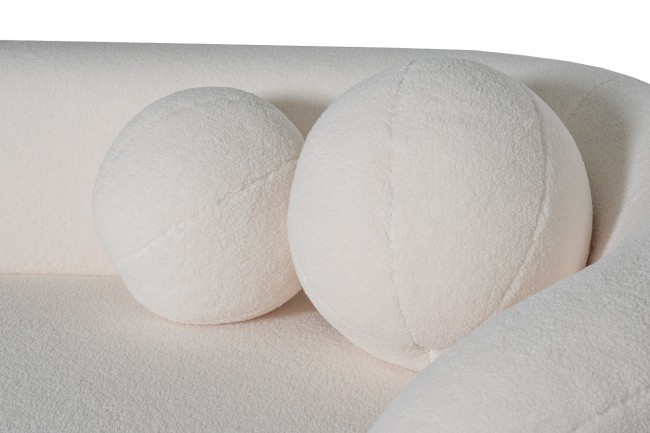 Диван трехместный иск.мех белый 229*95*61см (TT-00011464)