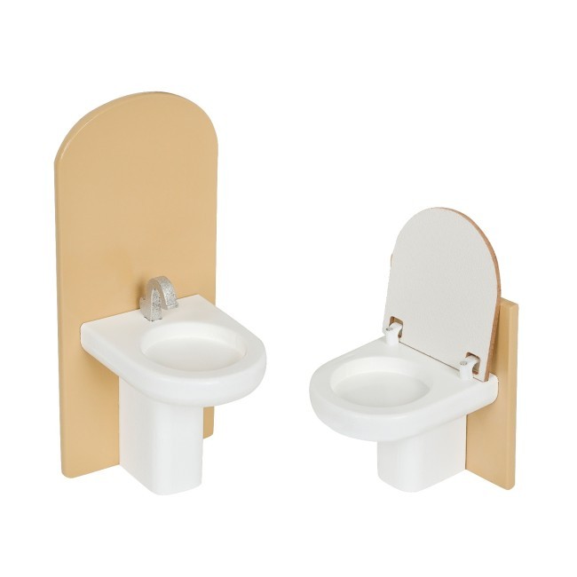 Деревянный кукольный домик "Вдохновение", с мебелью 16 предметов в наборе, для кукол 30 см (PD315)