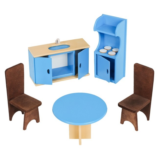 Деревянный кукольный домик "Вдохновение", с мебелью 16 предметов в наборе, для кукол 30 см (PD315)