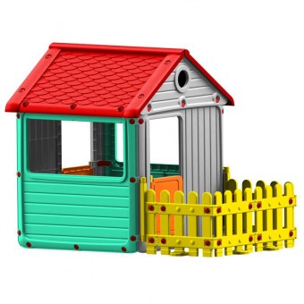 Игровой домик для улицы с ограждением (DL_3013)