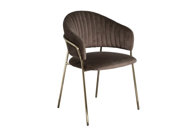 Стул обеденный велюр темно-коричневый 59*56*81см (TT-00015785)