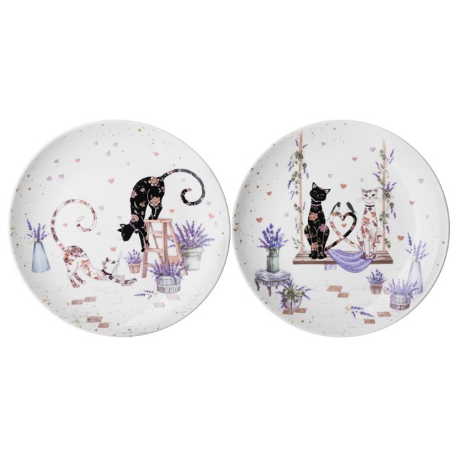 Набор тарелок закусочных lefard "лавандовые коты" 2 шт. 20,5*2 см Lefard (425-167)