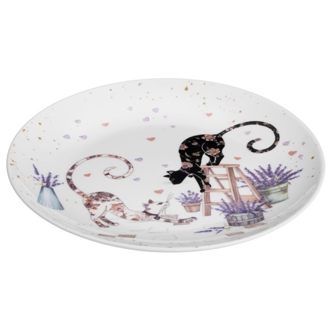 Набор тарелок закусочных lefard "лавандовые коты" 2 шт. 20,5*2 см Lefard (425-167)
