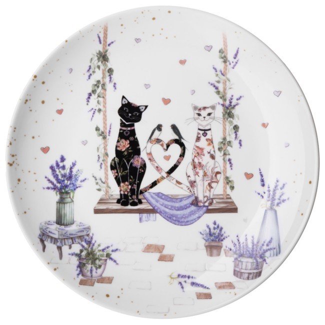 Набор тарелок закусочных lefard "лавандовые коты" 2 шт. 20,5*2 см Lefard (425-167)