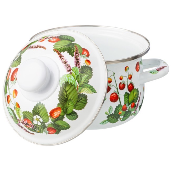 Кастрюля agness эмалированная с эмал.крышкой серия "фруктовая корзина", 1.5 л, 16*10 см Agness (934-560)