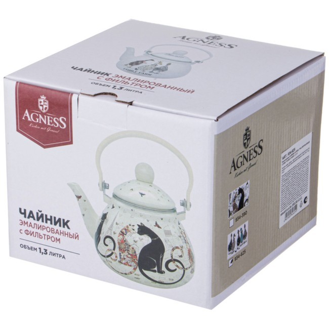 Чайник agness эмалированный серия "family farm", 1,3 л Agness (934-625) Чайник agness эмалированный серия "family farm", 1,3 л Agness (934-625)