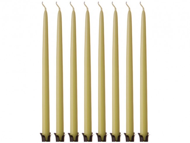 Набор свечей из 8 шт. 23/1 см. лакированный фисташковый (кор=3набор.) Adpal (348-630)