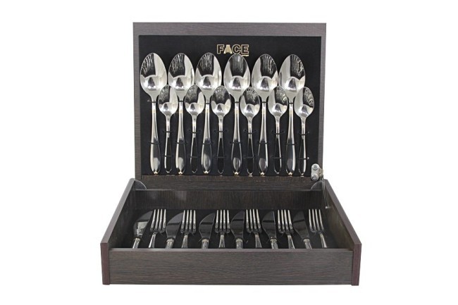 Набор столовых приборов Julia Gold, 6 персон, 24 предмета - F-JULG/24-AL Face Набор столовых приборов Julia Gold, 6 персон, 24 предмета - F-JULG/24-AL Face