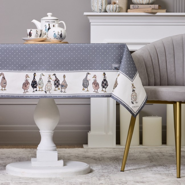 Скатерть "family farm" 110х140см , 100% хлопок, графит , твил, пропитка Lefard (850-747-20) Скатерть "family farm" 110х140см , 100% хлопок, графит , твил, пропитка Lefard (850-747-20)