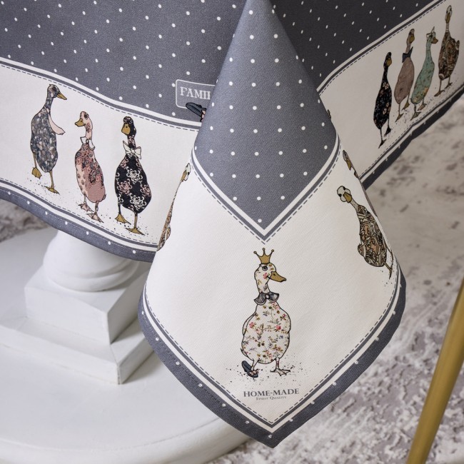 Скатерть "family farm" 110х140см , 100% хлопок, графит , твил, пропитка Lefard (850-747-20) Скатерть "family farm" 110х140см , 100% хлопок, графит , твил, пропитка Lefard (850-747-20)