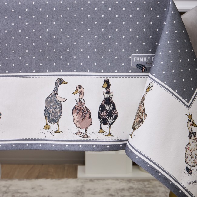 Скатерть "family farm" 110х140см , 100% хлопок, графит , твил, пропитка Lefard (850-747-20) Скатерть "family farm" 110х140см , 100% хлопок, графит , твил, пропитка Lefard (850-747-20)