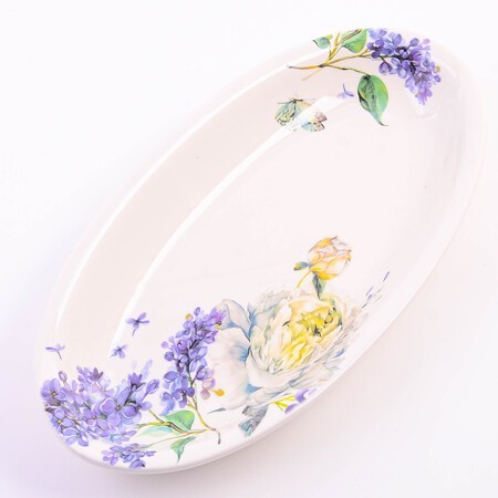 Блюдо сервировочное овальное Букет фантазий доломит LR (60222) Блюдо сервировочное овальное Букет фантазий доломит LR (60222)