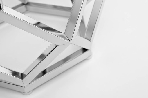 Стол журнальный с мраморной столешницей d50*62см, цвет опоры серебро (TT-00008805)