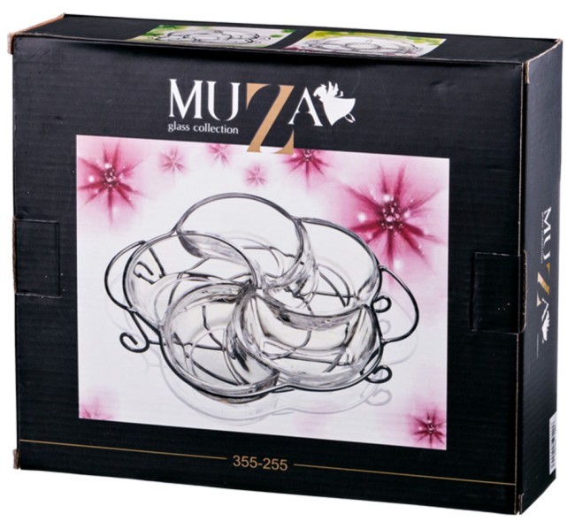 Менажница 5-ти секционная 28*23*6 см. на метал.подставке. коллекция "muza" Lefard (355-255)