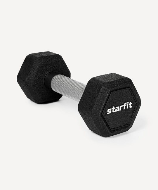 Гантель гексагональная STARFIT DB-301PRO 3 кг, обрезиненная, черный (2115107) Гантель гексагональная STARFIT DB-301PRO 3 кг, обрезиненная, черный (2115107)
